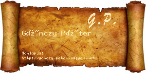 Gönczy Péter névjegykártya