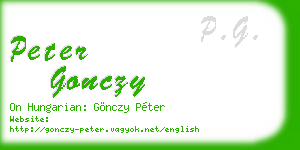 peter gonczy business card